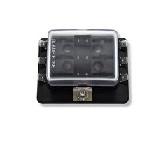 Bluewater 6 Position Fuse Block w/Low Cover W/LED - Ground Screw