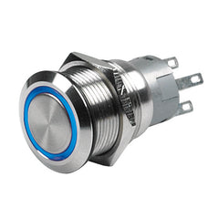 PUSH BUT SW MOM RING ILLUM 12V BLU
