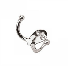 CHROME BRASS DOUBLE COAT HOOK