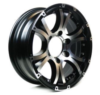 ALUMINUM - 16X6 6X5.5 BLACK MACHINE