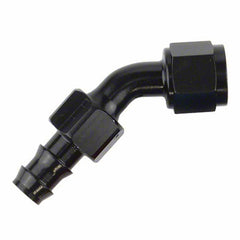 -8AN X 45 BLK PUSH-ON HOSE END
