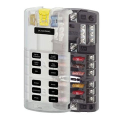 BLUE SEA Fuse Block STBlade Dual12 w/gnd/cvr | 5032-BSS