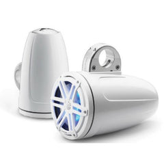 JL Audio M3 7.7in Enclosed Tower Speakers White Sport Grille with RGB LED