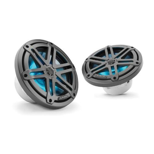 JL Audio M3 7.7in Coaxial Speakers Gray Sport Grille with RGB LED
