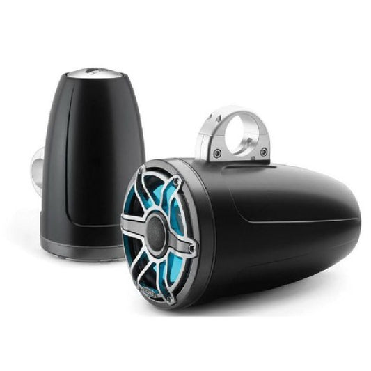 JL Audio M6 8.8in Enclosed Tower Speakers Titanium Sport Grill with RGB LED
