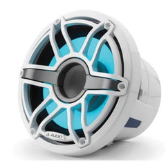 JL Audio M6 8in Subwoofer with White Sport Grille Infinite Baffle, RGB LED