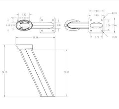 Seaview PMA247M1 24in Mount Aft Rake Requires Plate