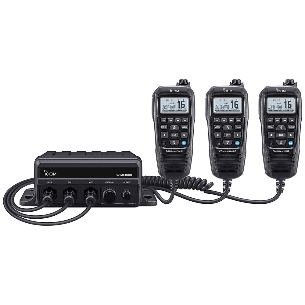 Icom M510BB 21 Black Box VHF w/Black Command Mic  3 Command Mic Ports [M510BB 21 USA]