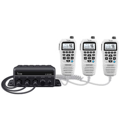 Icom M510BB GW 21 Black Box VHF w/White Command Mic  3 Command Mic Ports [M510BB GW 21 USA]