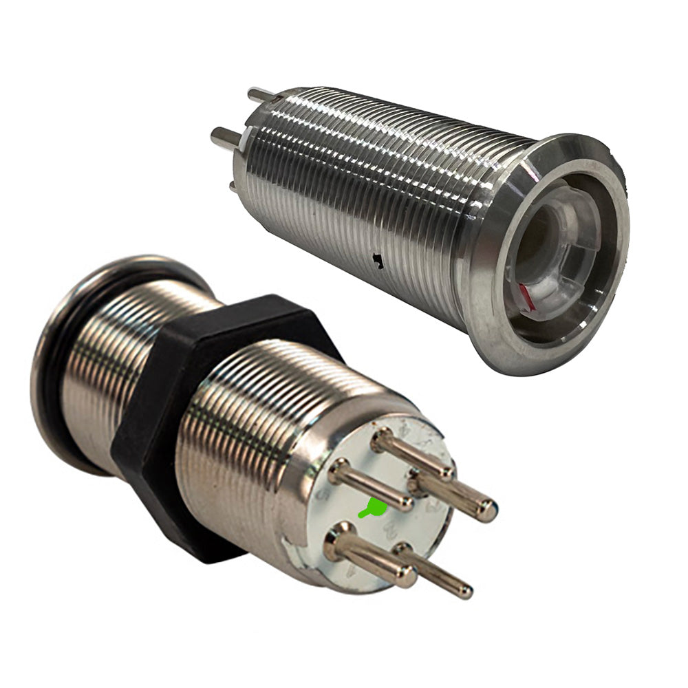 Bluewater 19mm Inrush Push Button Switch Momentary Off(On)(On) - Blue/Red/Green LED - Switch Body Only [9057-2123]