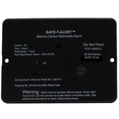 Safe-T-Alert 62 Series Marine Carbon Monoxide Alarm - 24V Flush Mount - Black [62-542-BL-MARINE-24V]