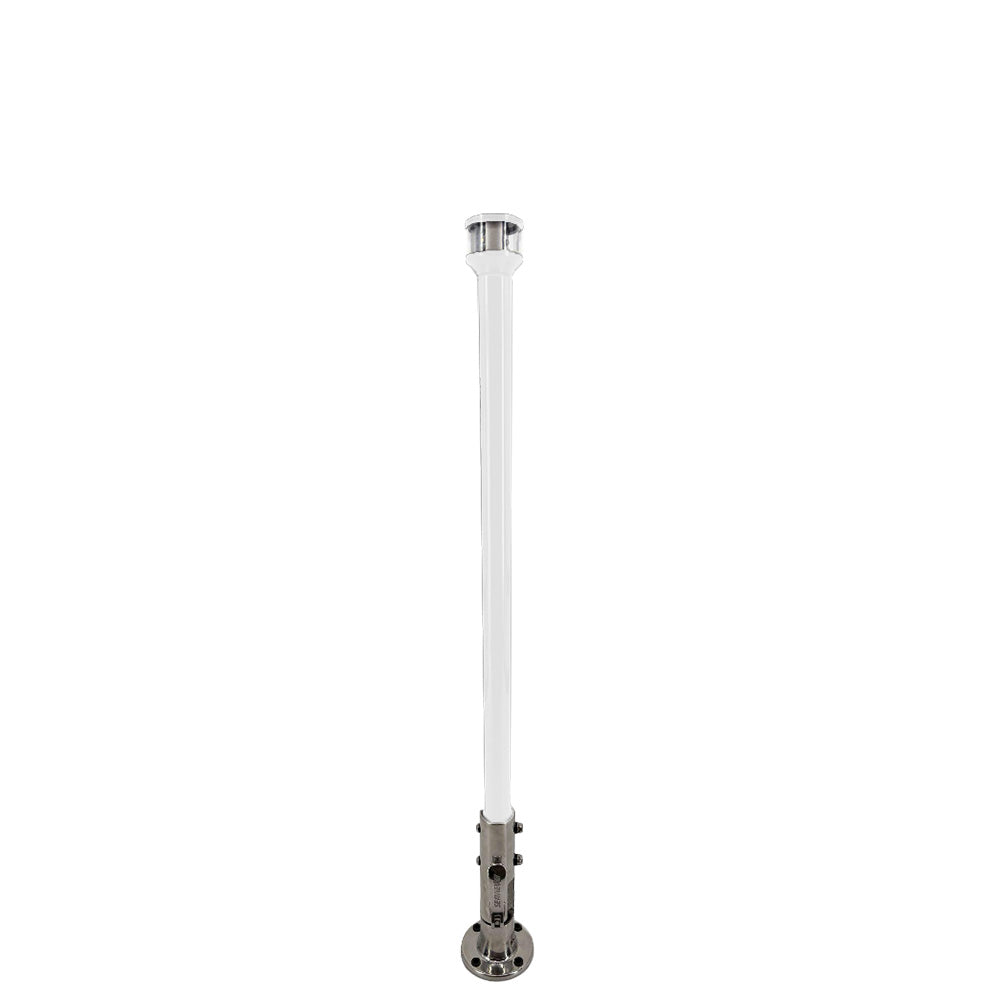 Seaview 12" Manually Folding Light Post w/316 Stainless Steel Base  LTBLED12C5 Navigation Light - White [SVMHB112LEDSSW]
