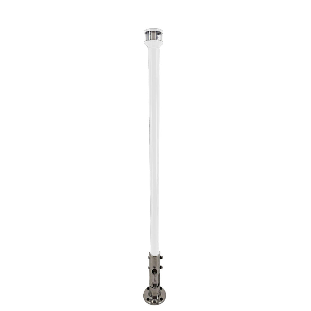 Seaview 24" Manually Folding Light Post w/316 Stainless Steel Base  LTBLED12C5 Navigation Light - White [SVMHB124LEDSSW]