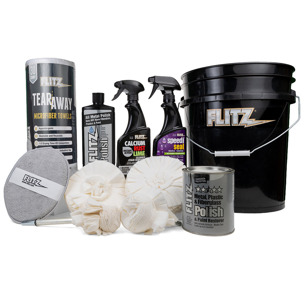 Flitz 5-Gallon Black Bucket Detailers Kit [C-209BB]