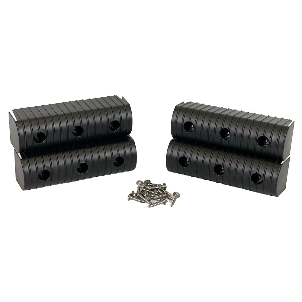 Caliber BunkWrap End Cap 2x6" Black Accessory Kit w/Stainless Steel Hardware *4-Pack [23053-BK]