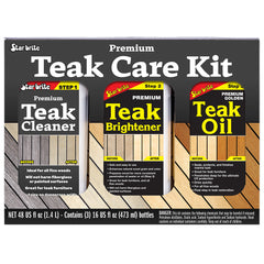 Star brite Premium Teak Care Kit - Step 1, Step 2,  Step 3 - 16 oz [81216]