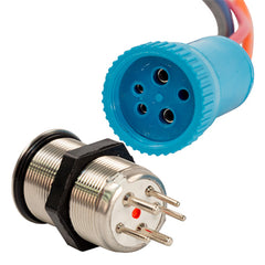 Bluewater 22MM Programmable Waterproof Off-On Blue/Red Switch w/Breaker [9060-1113]