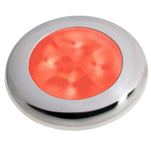 Load image into Gallery viewer, Hella Marine Slim Line LED 'Enhanced Brightness' Round Courtesy Lamp - Red LED - Stainless Steel Bezel - 12V [980507221]
