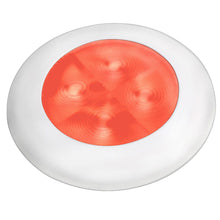 Load image into Gallery viewer, Hella Marine Slim Line LED 'Enhanced Brightness' Round Courtesy Lamp - Red LED - White Plastic Bezel - 12V [980507241]
