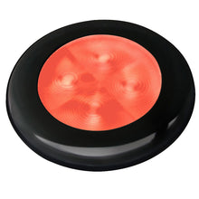 Load image into Gallery viewer, Hella Marine Slim Line LED 'Enhanced Brightness' Round Courtesy Lamp - Red LED - Black Plastic Bezel - 12V [980507251]

