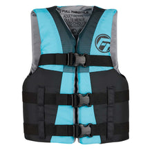 Load image into Gallery viewer, Full Throttle Teen Nylon Life Jacket - Aqua/Black [112200-505-010-22]
