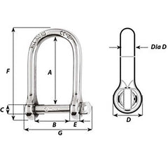 Wichard Self-Locking Large Shackle - Diameter 5mm - 3/16" [1262W]
