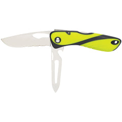 Wichard Offshore Knife - Serrated Blade - Shackler/Spike - Fluorescent [10122W]