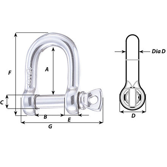 Wichard HR D Shackle - Diameter 25/64" [11205W]