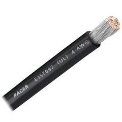Pacer Black 4 AWG Battery Cable - Sold By The Foot  [WUL4BK-FT]
