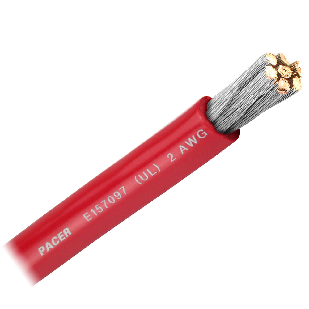 Pacer Red 2 AWG Battery Cable - Sold By The Foot  [WUL2RD-FT]