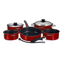 Load image into Gallery viewer, Magma Nestable 10 Piece Induction Non-Stick Enamel Finish Cookware Set - Magma Red [A10-366-MR-2-IN]
