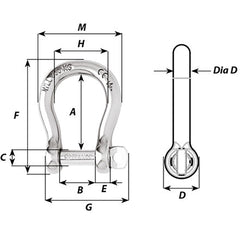 Wichard Not Self-Locking Bow Shackle - 16mm Diameter - 5/8" [1247W]