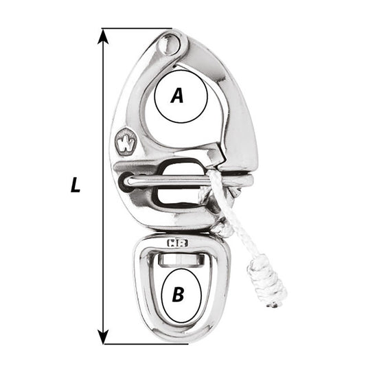 Wichard HR Quick Release Snap Shackle With Swivel Eye - 80mm Length - 3-5/32" [2674W]