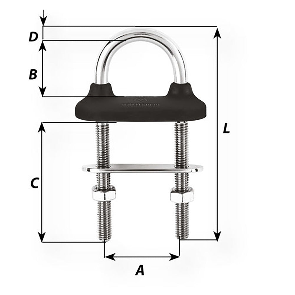 Wichard Black Watertight U-Bolt - 10mm Diameter - 25/64" - 110mm Length - 4-21/64" [65451W]