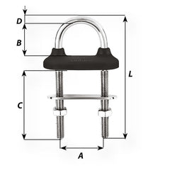 Wichard Black Watertight U-Bolt - 10mm Diameter - 25/64" - 110mm Length - 4-21/64" [65451W]