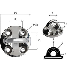 Wichard Round Pad Eye - 57mm Diameter (2-1/4") - Fixed [6635W]