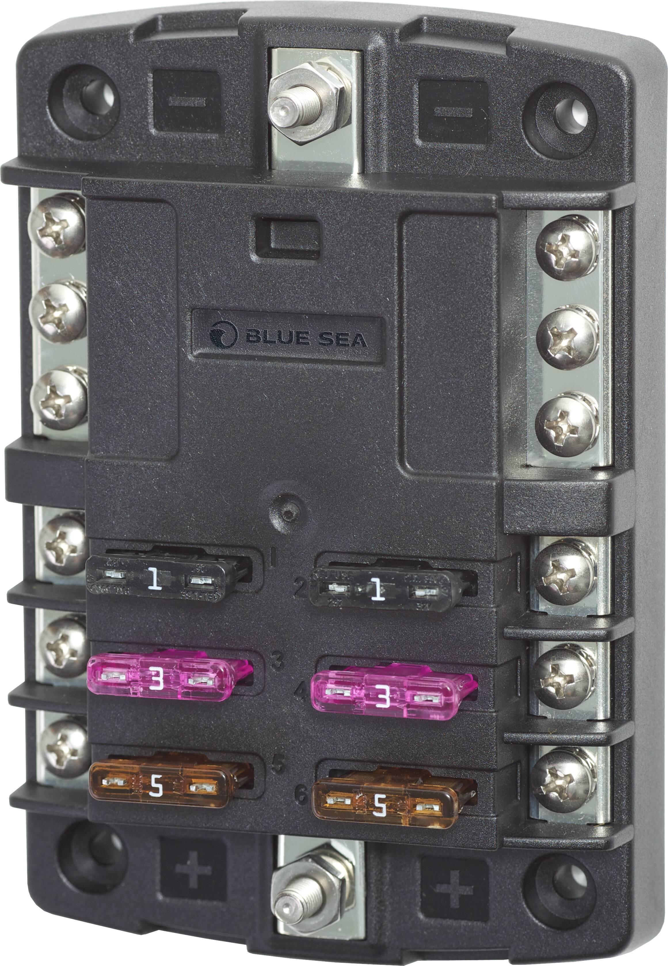 Blue Sea 5030 ST Blade Fuse Block - 6 Circuits with Negative Bus
