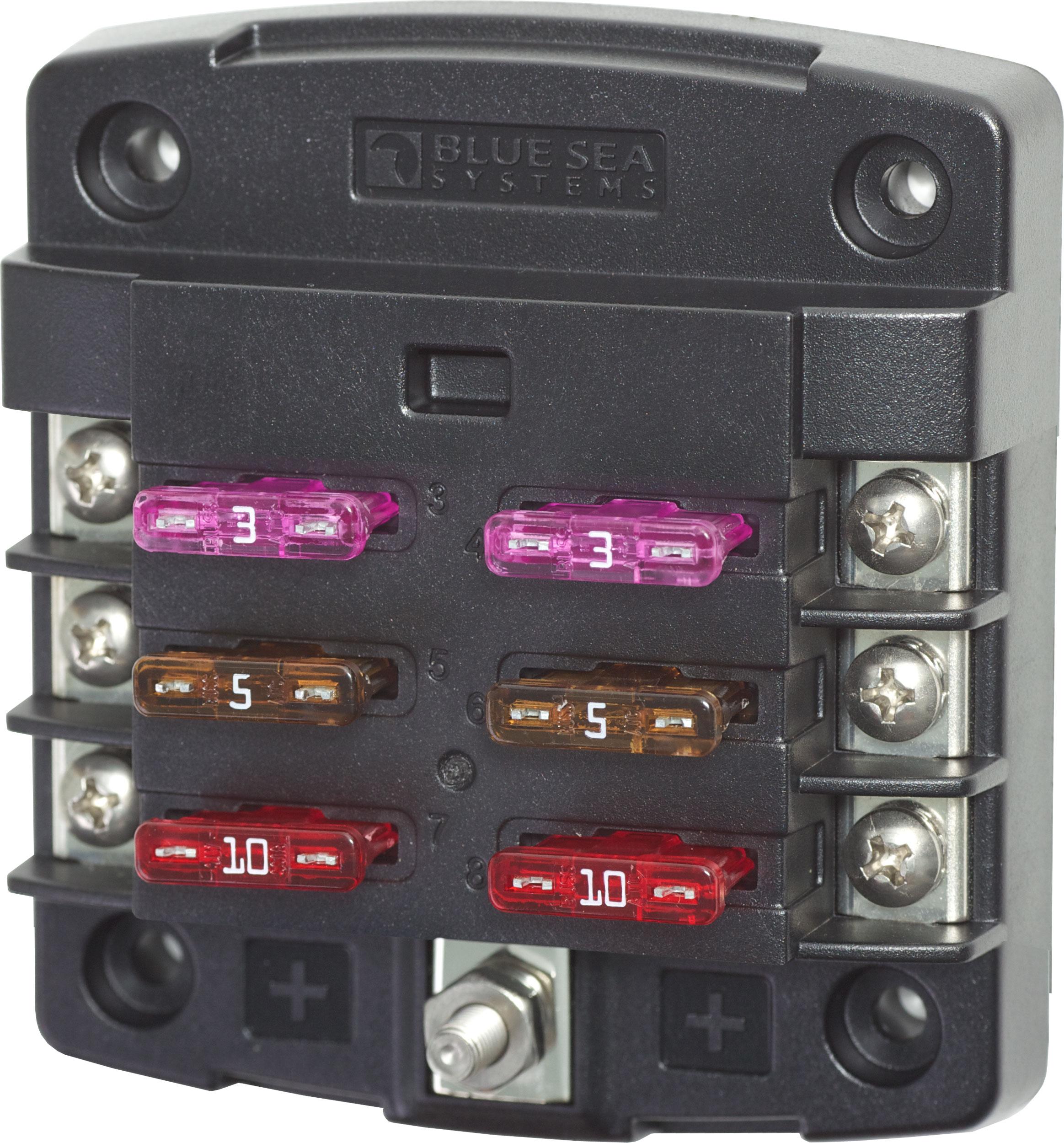 Blue Sea 5033 ST Blade Fuse Block - 6 Circuits
