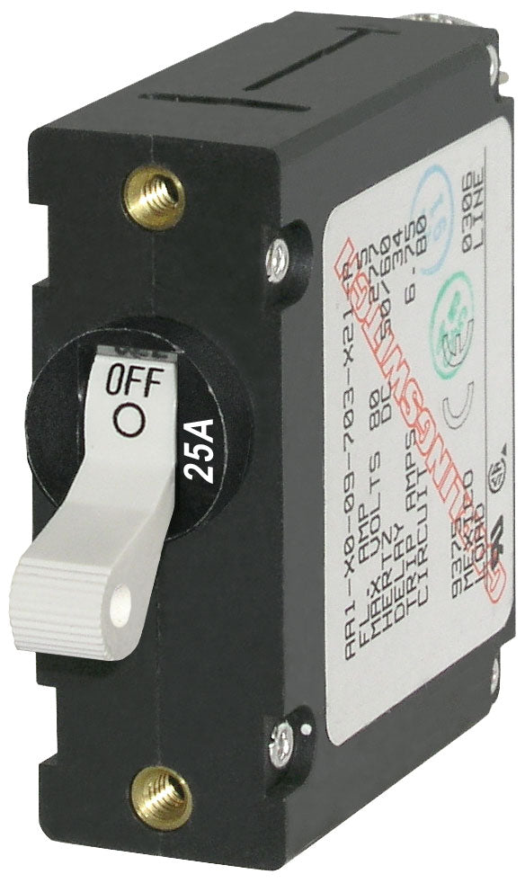 Blue Sea 7218 Circuit Breaker AA1Toggle 25A  with White Toggle