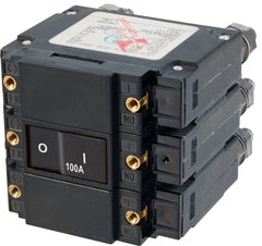 Blue Sea C-Series Flat Rocker Circuit Breaker Triple Pole 100A AC