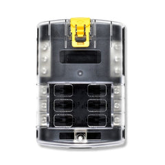 Bluewater 6 Position Fuse Block ATC w/Yellow Slide ..w/Ground Block