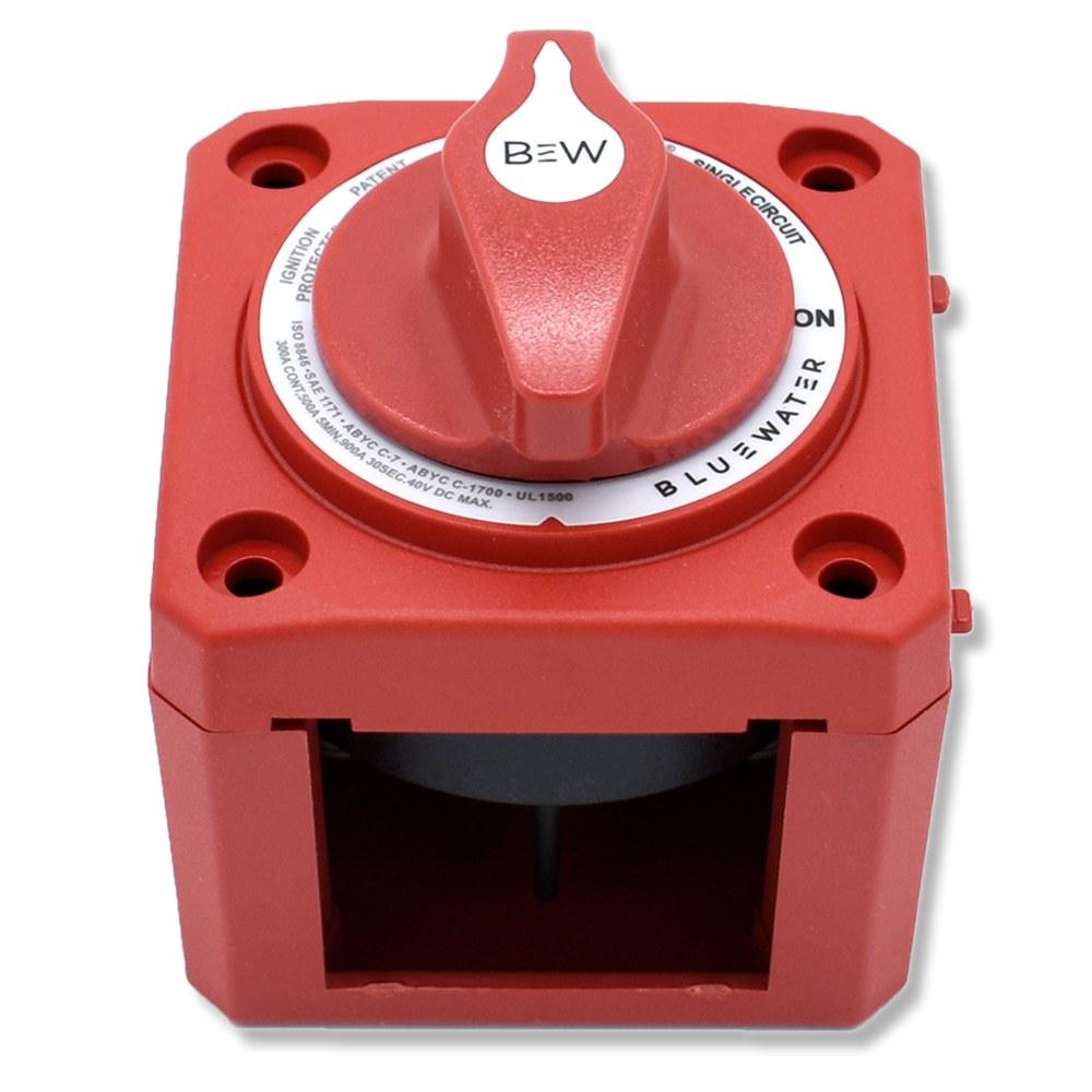 Bluewater On/Off Battery Switch, 300A, Surface Mount with Base, Red