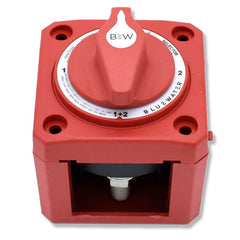 Bluewater Off/1/2/Both Battery Selector Switch, 300A, Surface Mount with Base, Red