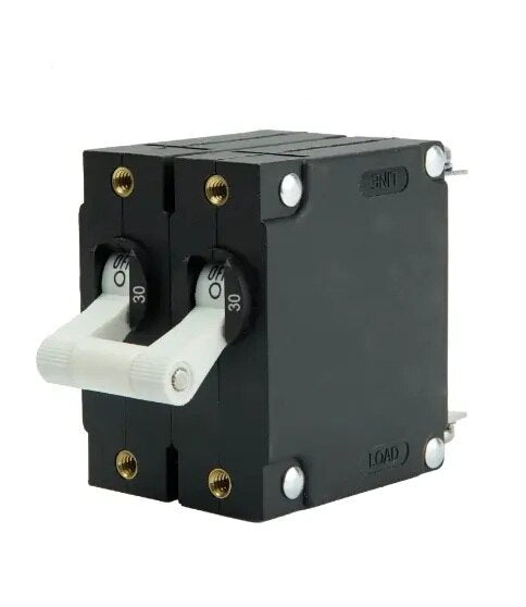 EGIS A Series White Toggle Panel Mount Circuit Breaker Dual Pole AC 30 Amp Retail Pack