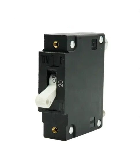 EGIS C Series White Toggle Panel Mount Circuit Breaker Single Pole AC/DC 20 Amp Retail Pack