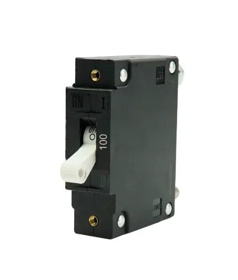 EGIS C Series White Toggle Panel Mount Circuit Breaker Single Pole AC/DC 100 Amp Retail Pack