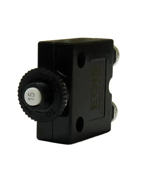 EGIS Push Button Panel Mount Circuit Breaker Screw Terminals 15 Amp Retail Pack