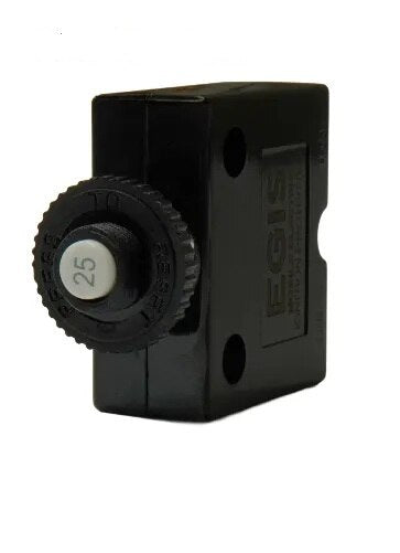 EGIS Push Button Panel Mount Circuit Breaker Spade Terminals 25 Amp Retail Pack