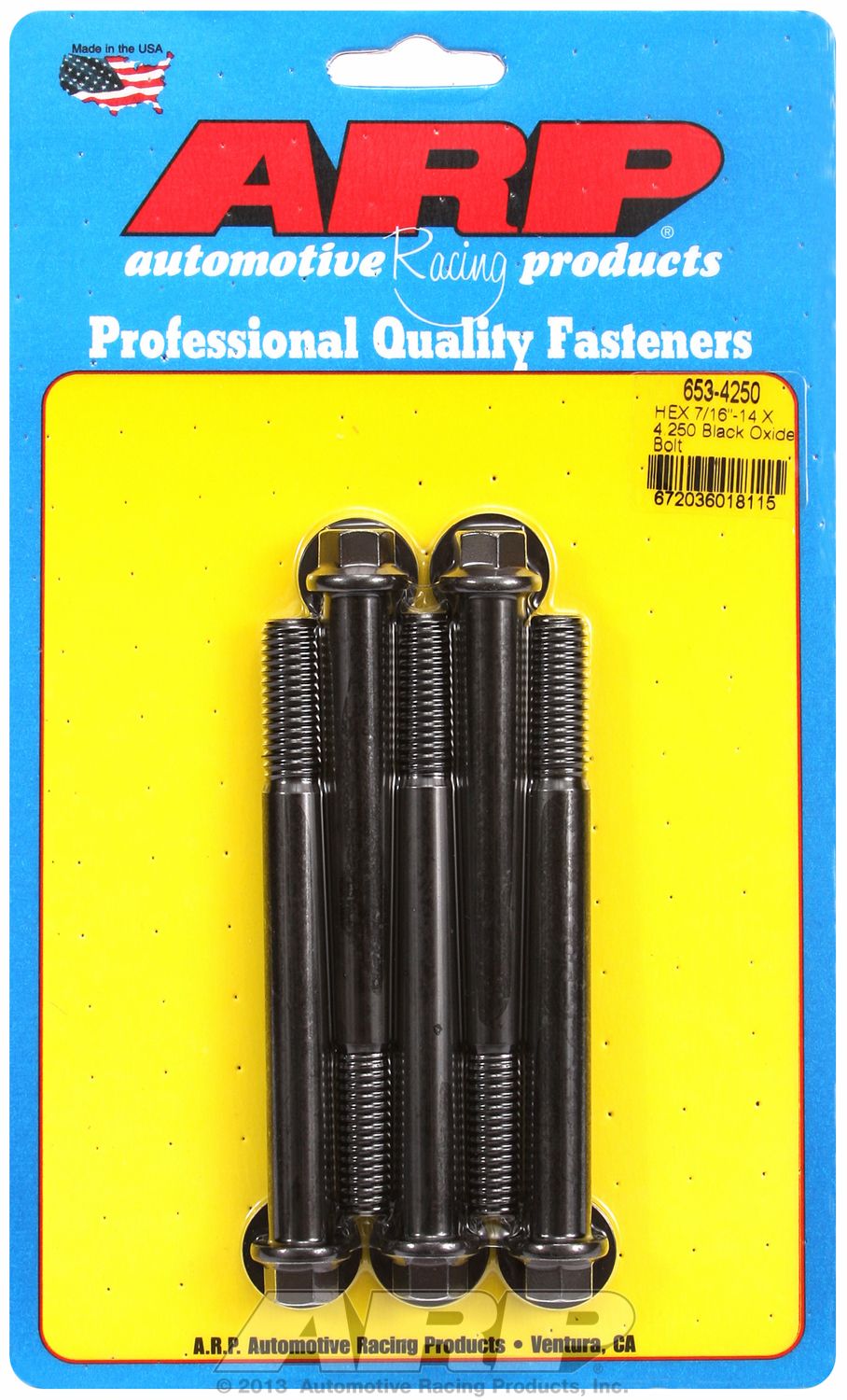 7/16'-14 X 4.250 HEX BLK
