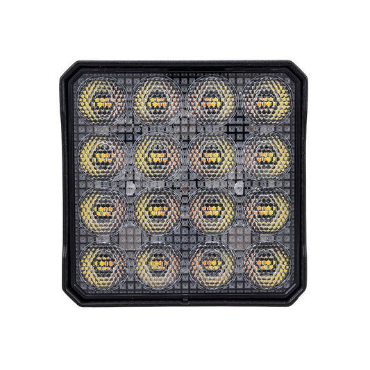 4X4 SQR 16X5W FL SGL WHITE AMBR FLS